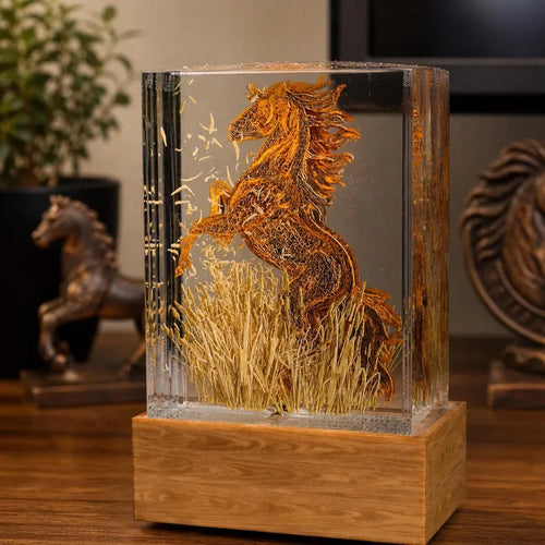 Western Horse Resin Lamp