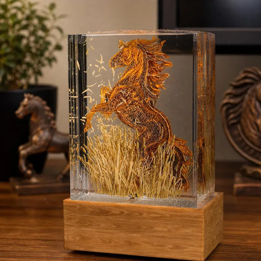 Western Horse Resin Lamp